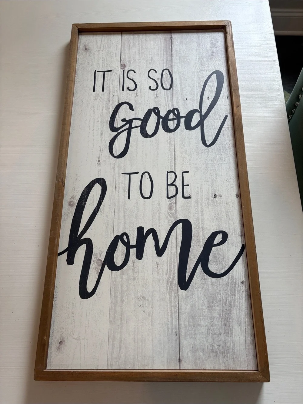 Hobby Lobby White & Black 'It Is So Good To Be Home' Framed Wall Sign - Picture 1 of 5